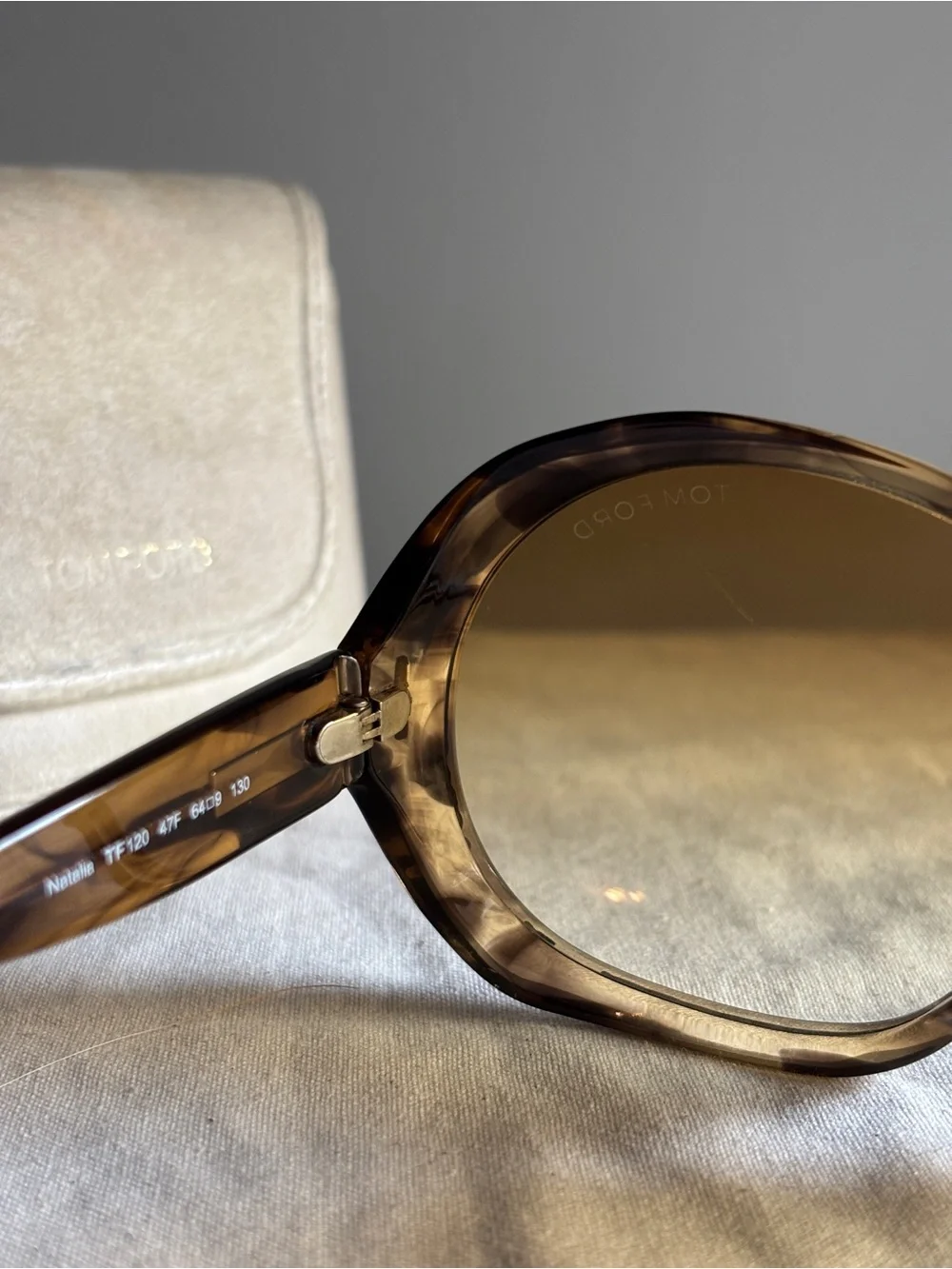 Tom Ford Natalia TF120 Oversized Round Sunglasses Gradient Lens with Case